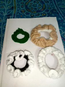 Handmade Crochet Scrunchies Set