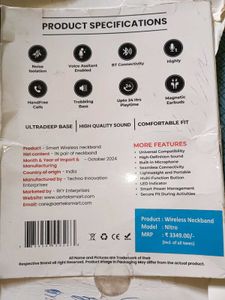 Nitro wireless neckband earbuds headphones