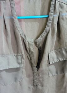Olive Green Sleeveless Top