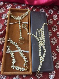 Beautiful Kundan  Hand  Set with ring