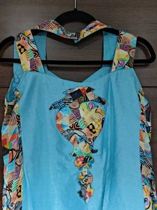 Blue Printed Gown