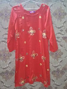 Beautiful Red Embroidered Kurta of 1