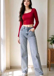 2 Trendy Wide Leg Jeans &amp; Tops