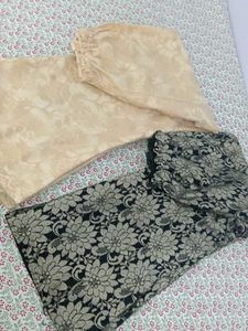 Festive Combo Black &amp; Gold+Beige Golden Pant