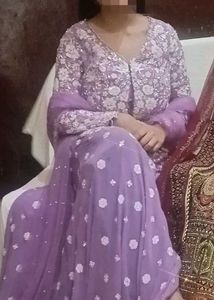 Elegant Purple Embroidered Kurta Set
