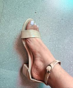 Chic Beige Block Heel Sandals