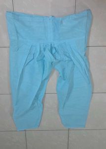 White and blue Cotton Kurta Set