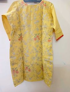 Yellow Embroidered Kurta Set with Dupatta