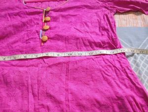 Vibrant Pink Kurta Set with Yellow Palazzo