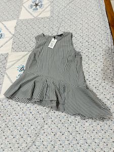 completely new Striped Peplum Sleeveless Top