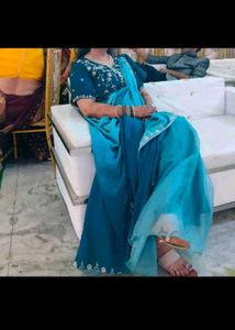 Stunning Blue Ombre Saree with Embellished Blouse