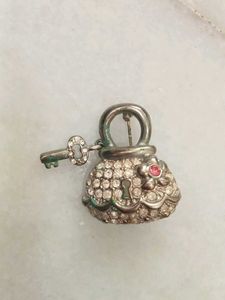 vintage Lock & Key Charm Brooch