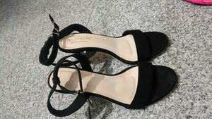 Black Suede Strappy Heels