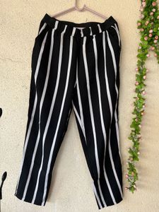 Striped Black & White Pants