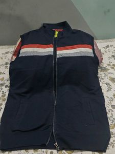 Men's Navy Blue Striped Track Jacket
