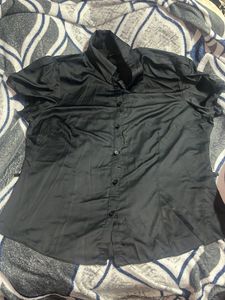 Black Button-Down Top