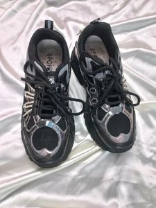 Black-silver Casual Shoes