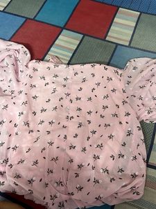 Pretty Pink Floral Puff Sleeve Top