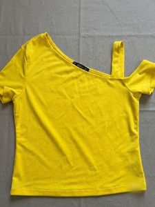 Chic Asymmetrical Neckline Top