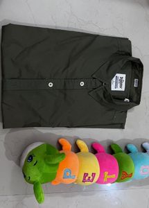 Men's Solid Olive Green Casual Shirt