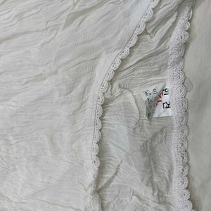 White Textured 👗Cap Sleeve Top