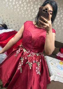Stunning Red Embroidered Party Dress❤️🦋🎀
