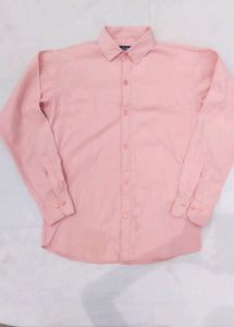 Peach Pink Solid Casual Shirt for Men