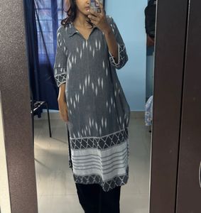 Grey Ikat Kurta