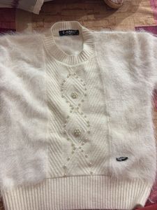 Cozy White Embellished Sweater