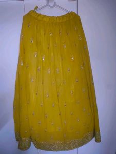 Mustard Yellow Embroidered Lehenga Choli Set