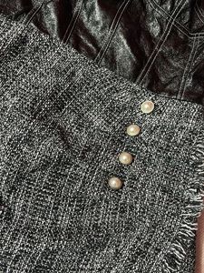 Chic Black &amp; Grey Tweed Mini Dress