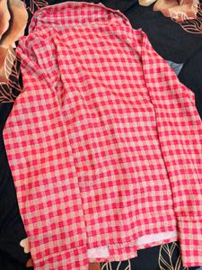 Chic Pink Gingham Collared Top