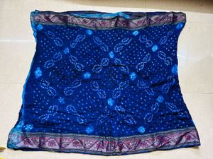 Beautiful Blue Bandhani Saree