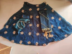 Elegant Teal Embroidered Lehenga Choli Set