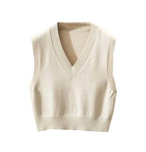 White Knit V-Neck Top