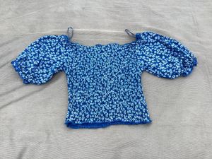 Blue Puff sleeve Cottagecore Pinterest Croptop