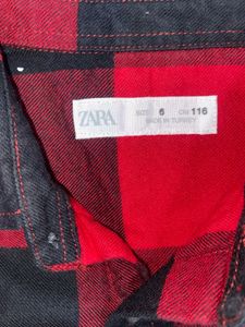 ZARA | Red &amp; Black Plaid Flannel Shirt