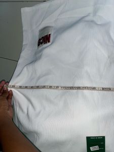 White "Nice" Textured Tunic Top