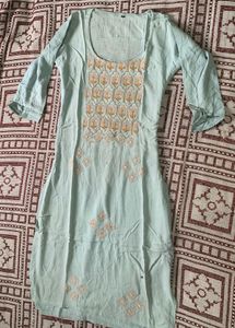 Embroidered Light Blue Kurta