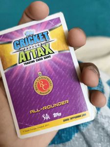 Total of ten cricket attax trading cards