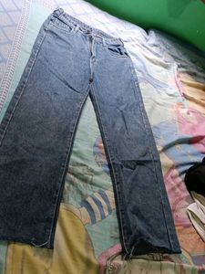 Blue Denim Wide Leg Jeans