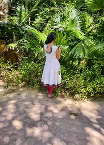 White Cotton Kurti Dress