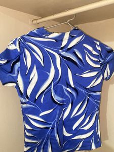 Blue Tropical Print Top