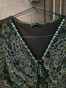 Zudio Paisley Print Georgette Maxi Dress / Gown