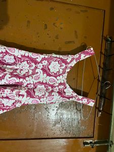 Pink Floral Print Summer Dress