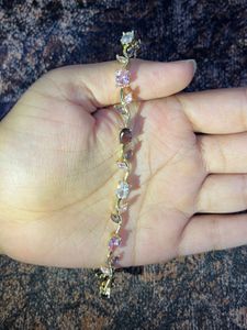 Elegant Gemstone Leaf Bracelet