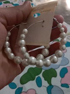 Elegant Faux Pearl Hoop Earrings
