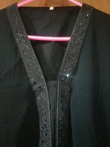 Black Embellished Gown abaya