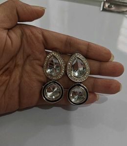 Elegant Drop Earrings with Crystal Accents