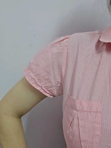 Chic Pink Striped Button-Up Shirt